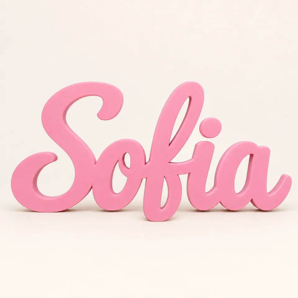 Nome decorativo Sofia in rosa da appoggio